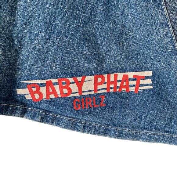 Vintage Asymmetrical Baby Phat Girlz Denim Patchwork Skirt size medium - Picture 2 of 5